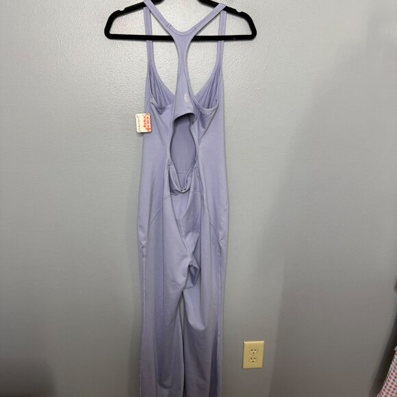 FREE PEOPLE MOVEMENT let's bounce jumpsuit in dusted cerulean size L - Picture 6 of 12